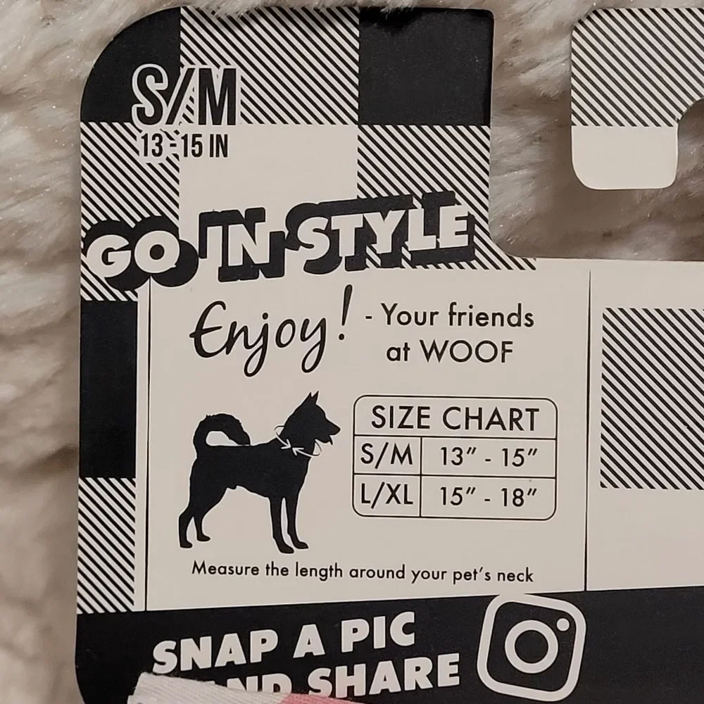 Woof Hearts and Love Pet Bandana Adjustable Neck Small - Medium Dogs Cats New
